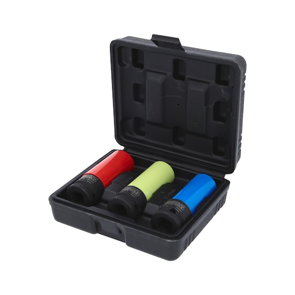 KS TOOLS 1/2 inch aluminium rim power socket set, robust, 3-piece - 1/2 inch aluminium rim power socket