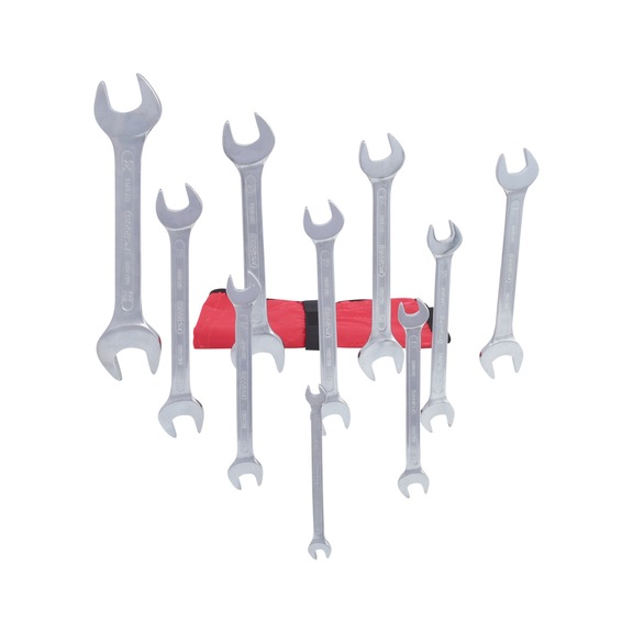 Double open-end wrench set, 11-piece, 6x7-30x32 mm - Double-ended spanner set