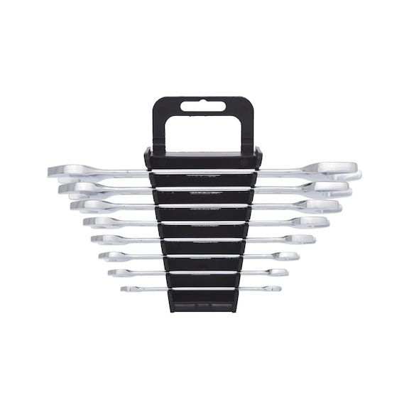Double open-end wrench set, 8-piece, 6x7-20x22 mm - Double-ended spanner set