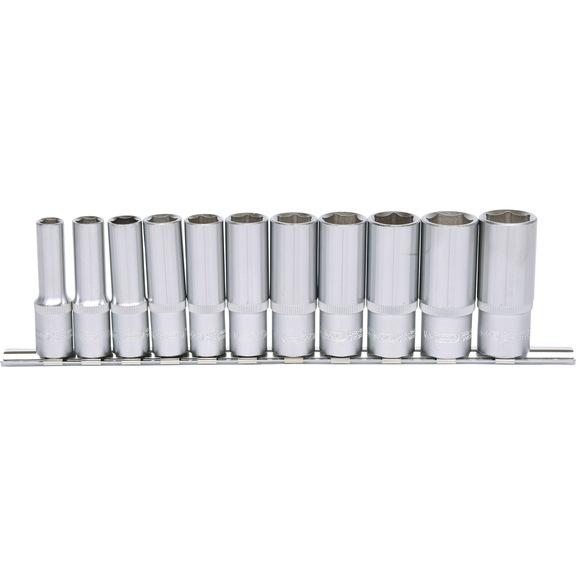 KS TOOLS 3/8 inch hex socket set, long, 11-piece 8-19 mm - Socket wrench (set)