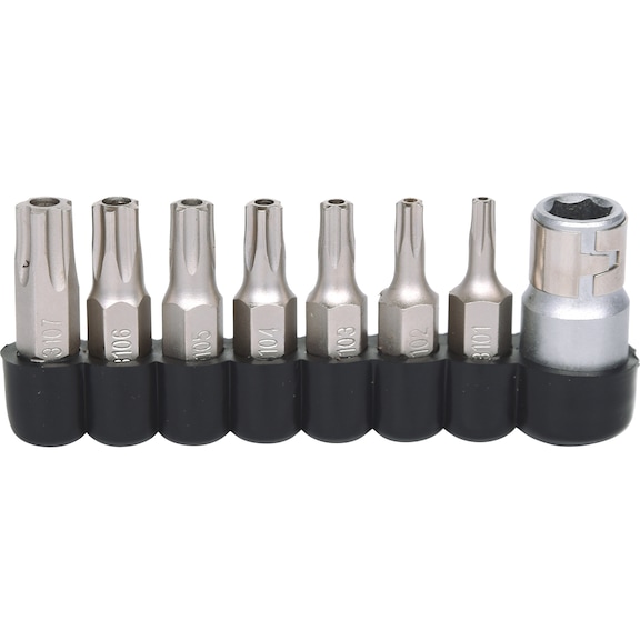 1/4 inch bit set for five-point screws, 8-piece - Bit set