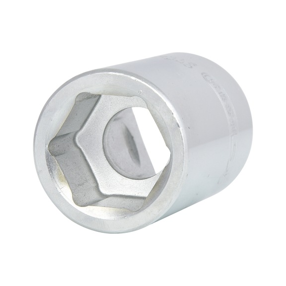 3/4 inch hex socket, short, 24 mm on hanger - 3/4 inch hex socket