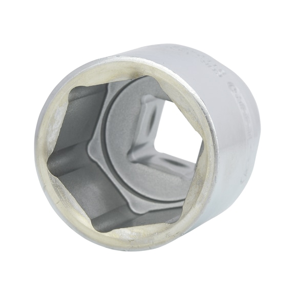 3/4 inch hex socket, short, 38 mm on hanger - 3/4 inch hex socket