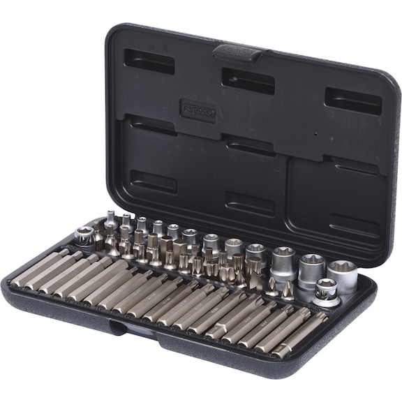 1/4 inch, 3/8 inch, 1/2 inch TX socket wrench and bit set, 57-piece - Bit set
