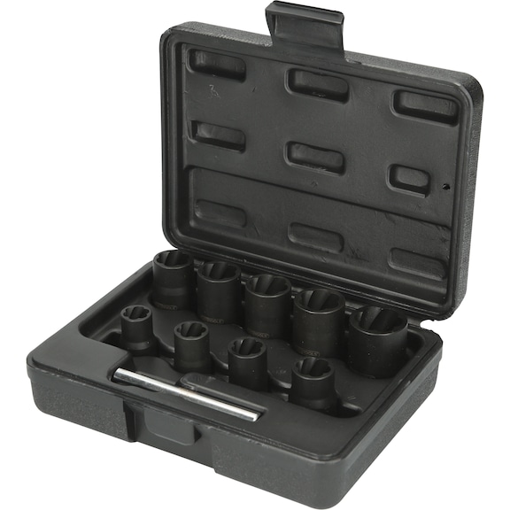 KS TOOLS 3/8 inch spiral profile power socket set, 10 pieces - 3/8 inch spiral profile power socket