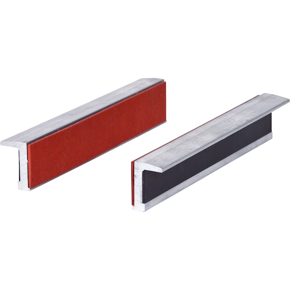 Aluminium vice jaws, rubber coating, 160 mm - Aluminium vice protective jaws with rubber coating