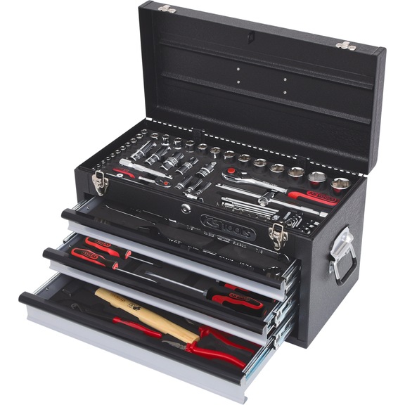 KS TOOLS 1/4 inch, 1/2 inch CHROMEplus universal tool set, 99 pieces Inch sizes - CHROMEplus socket wrench (set)