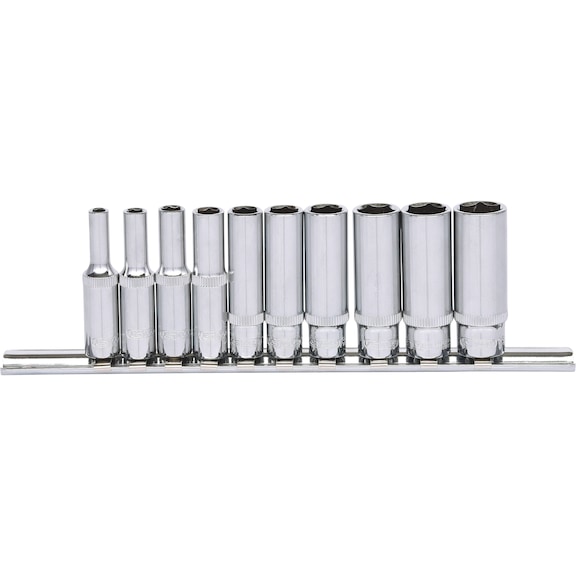 1/4 inch CHROMEplus hex socket set, long, 10-piece 4-13 mm - CHROMEplus socket wrench (set)