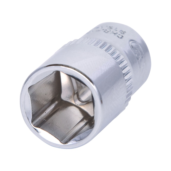 1/4 inch CHROMEplus hex socket, 10 mm on hanger - 1/4 inch CHROMEplus hex socket