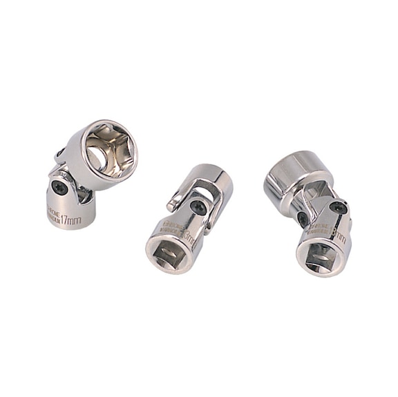 3/8 inch CHROMEplus hex socket with joint, 15 mm - 3/8 inch CHROMEplus hex socket