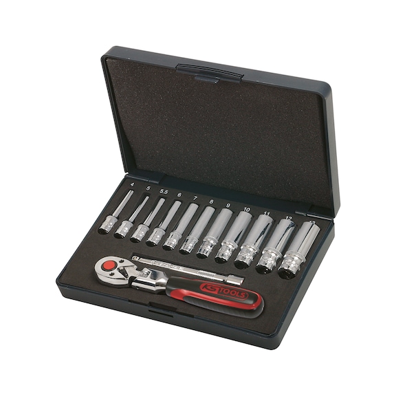 1/4 inch CHROMEplus socket wrench set, 13-piece - CHROMEplus socket wrench (set)
