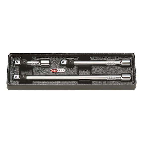 KS TOOLS 3/8 inch CHROMEplus extension set with locking mechanism, 3-piece - 3/8 inch CHROMEplus extension