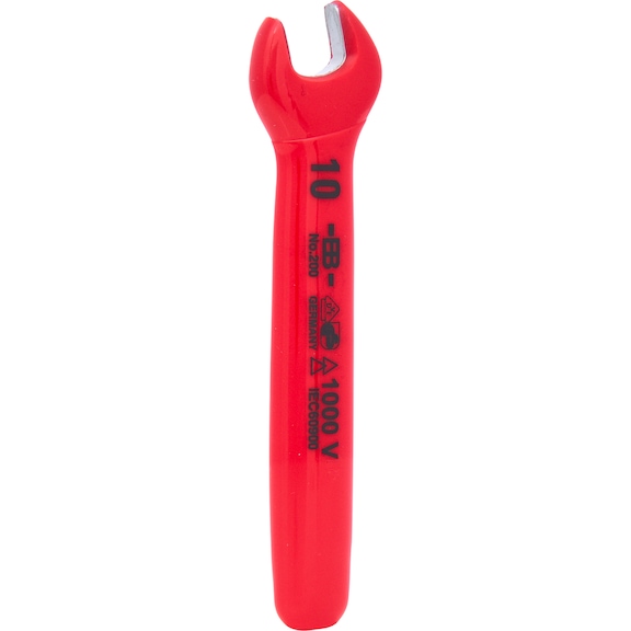 Open-end wrench with protective insulation, 10 mm - Open-end spanner with protective insulation
