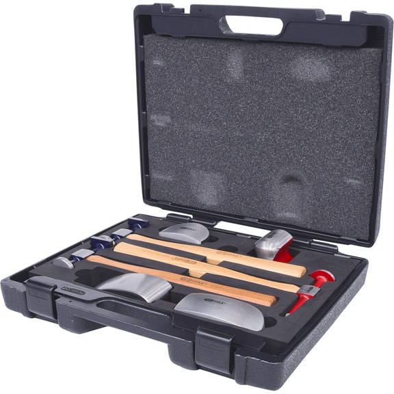 Bodywork dent removal set, 7-piece - Hammer, dent removal tool (parts)