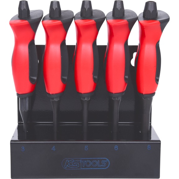 Drive-through punch set with hand guard, 5-piece - Drive-through tool