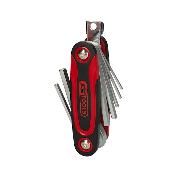 Hexagon socket angle pin wrench folding holder, 8-piece - Socket wrench (set)