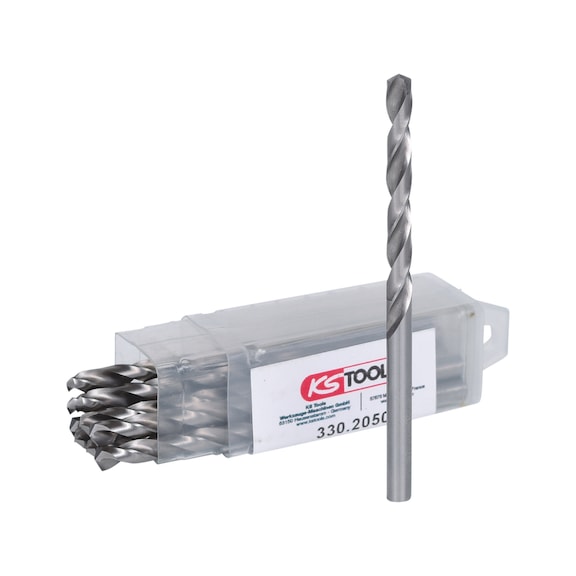 KS TOOLS HSS-G twist drill, 5 mm, pack of 10 - HSS-G twist drill