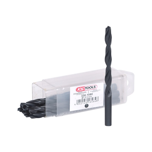 KS TOOLS HSS-G twist drill, 8 mm, pack of 10 - HSS-G twist drill