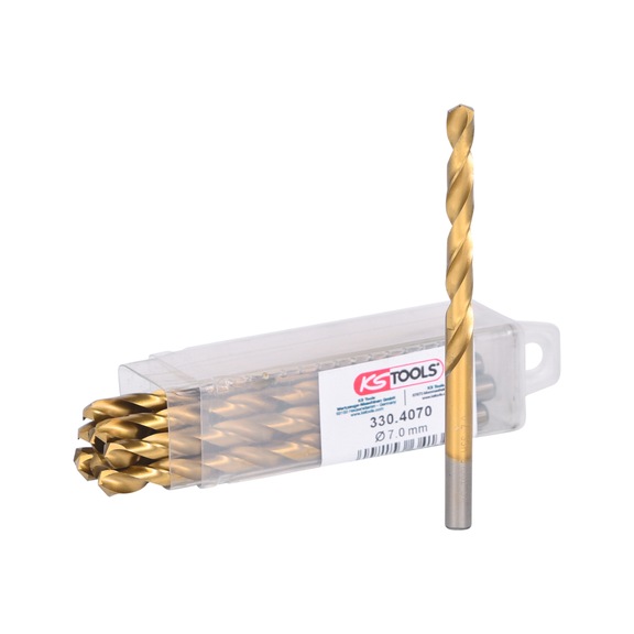 HSS TiN twist drill, 7 mm, pack of 10 - HSS TiN twist drill