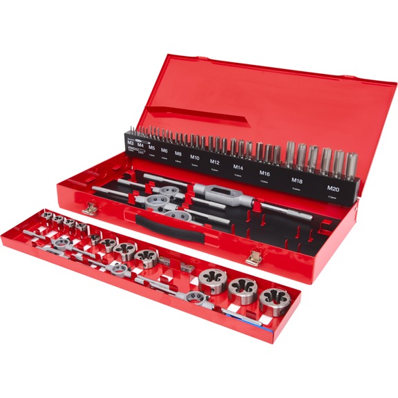 KS TOOLS HSS thread cutting tool set, 54 pieces - Thread tool