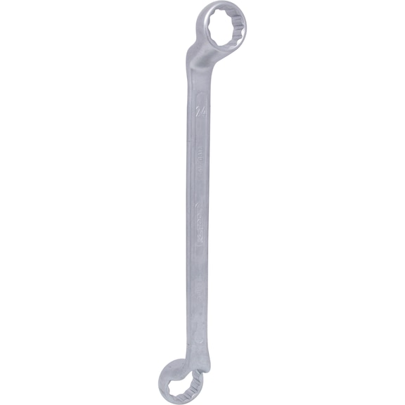 Double ring spanner, offset, 24x27 mm on hanger - Double ring spanner, offset