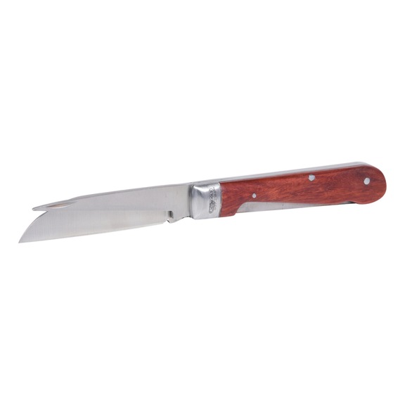 KS TOOLS Electrician's folding knife, 2 pointed blades - Electrician's folding knife