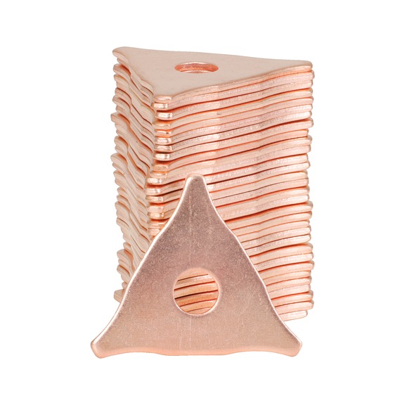 Copper-plated three-point hole discs, pack of 20 - Bodywork component (motor vehicle, other)