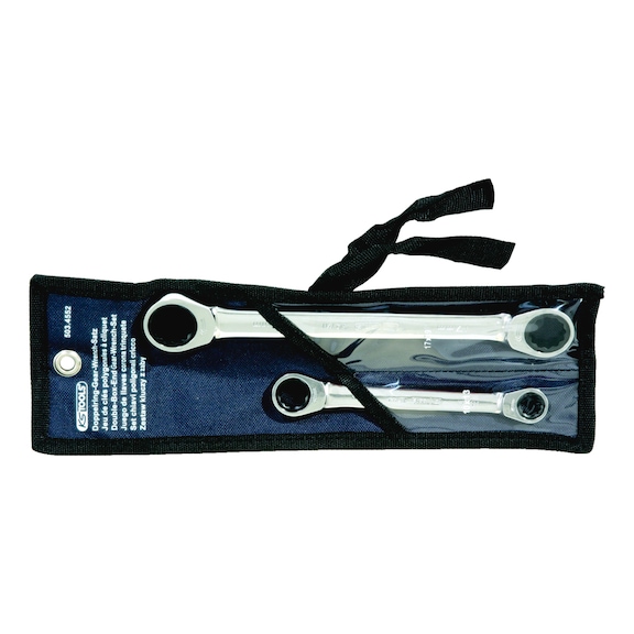 GEARplus double ratchet ring spanner set, 2-piece - Combination spanner set