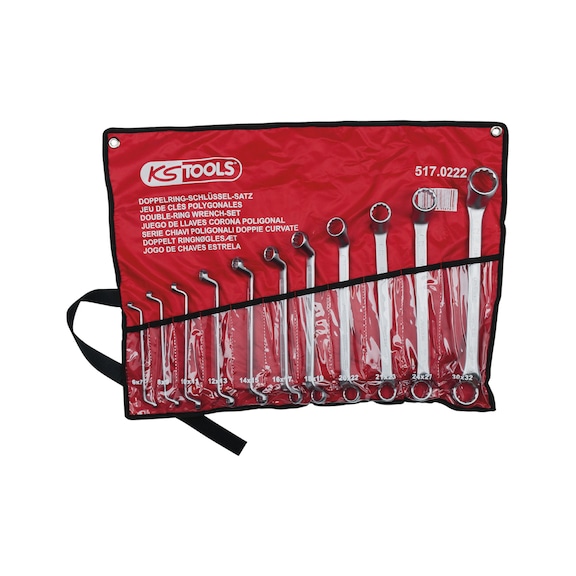 Double ring spanner set, offset, 11-piece 6-32 mm - Double ring spanner set