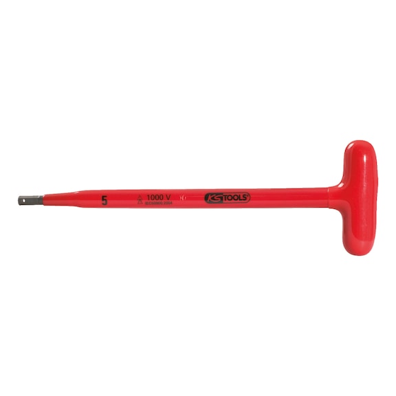 T-handle hexagon socket pin wrench with protective insulation, 4x120mm - T-handle hexagon socket pin wrench