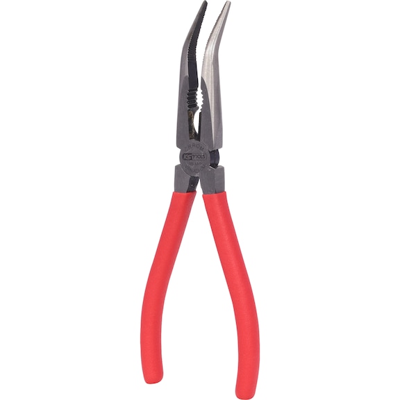 Flat round nose pliers, bent, 200 mm - Flat round pliers