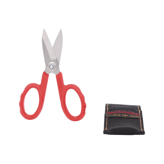 Universal workshop shears, 140 mm, including belt pouch - Universal shears