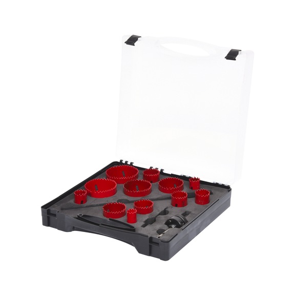 Universal hole saw set, 15 pieces - Hole saw set