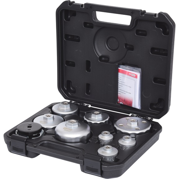 Oil service wrench set for oil filter and filter housing caps, 9-piece - Oil filter wrench