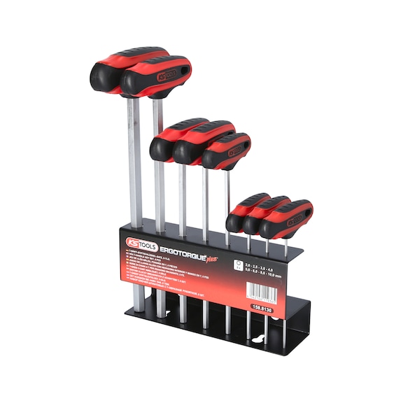T-handle hexagon socket wrench set, 8-piece - T-handle angle pin wrench set