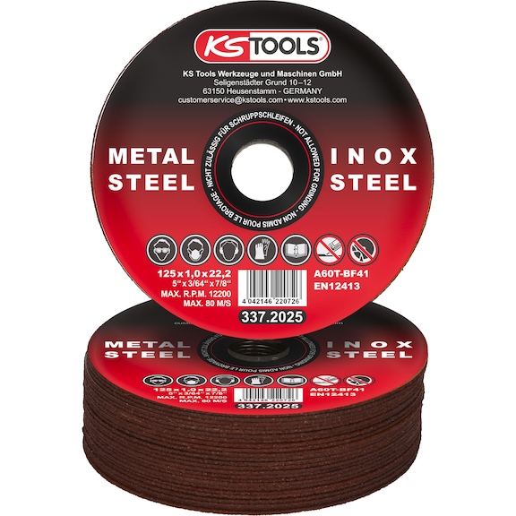 High-performance thin cutting disc, D: 125 mm, 1 mm, 25 pieces - Thin cutting disc