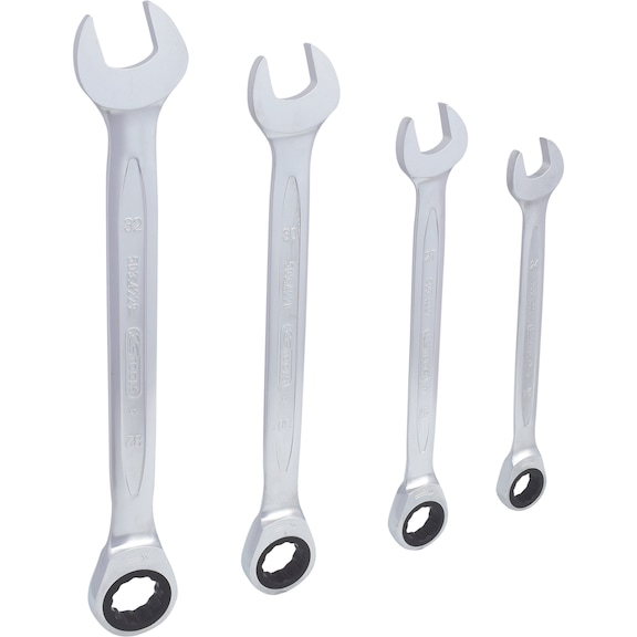 GEARplus ratchet combination wrench set, 4-piece 24-32 mm - Combination spanner set