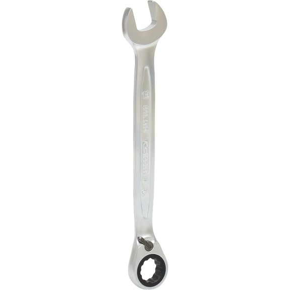 GEARplus ratchet combination spanner, reversible, 15 mm on hanger - GEARplus reversible ratchet ring spanner