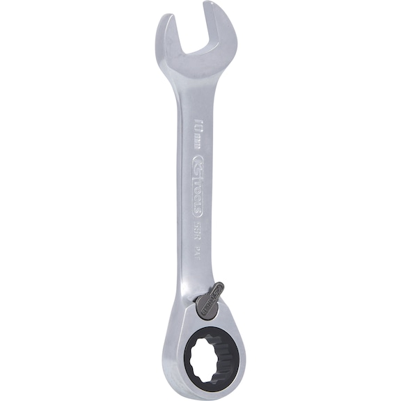 GEARplus ratchet combination wrench, short, 10 mm on hanger - GEARplus ratchet combination spanner, short