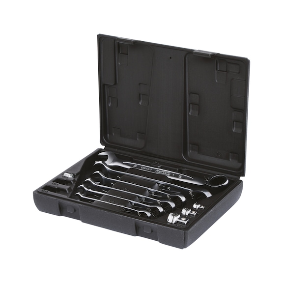 GEARplus ratchet combination wrench set, reversible, 10-piece - Combination spanner set