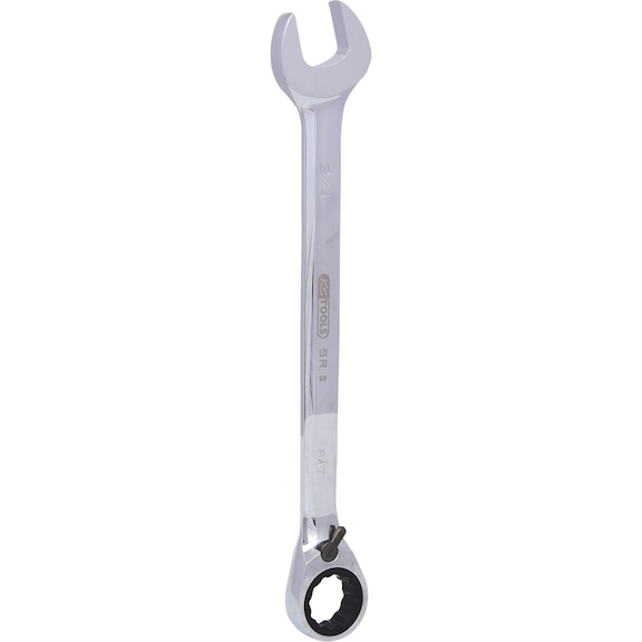 GEARplus ratchet combination wrench, reversible, 3/4 inch on hanger - GEARplus reversible ratchet ring spanner