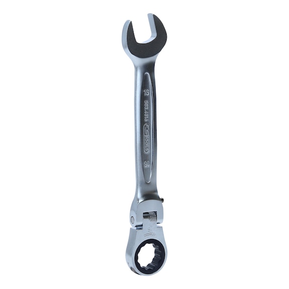 GEARplus articulated ratchet ring spanner, lockable, 16 mm on hanger - GEARplus jointed ratchet ring spanner, lockable