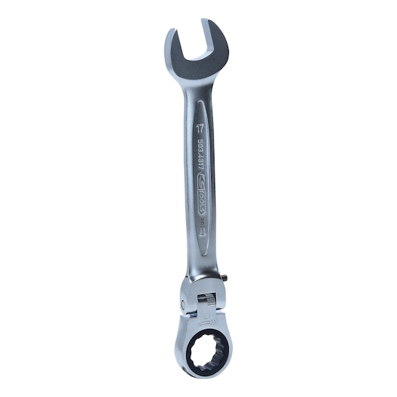 GEARplus jointed ratchet ring spanner, lockable, 17 mm - GEARplus jointed ratchet ring spanner, lockable