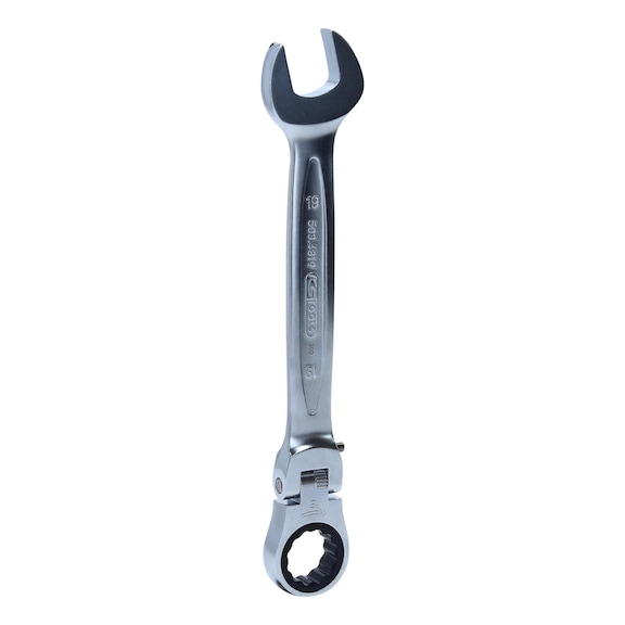 GEARplus jointed ratchet ring spanner, lockable, 19 mm - GEARplus jointed ratchet ring spanner, lockable