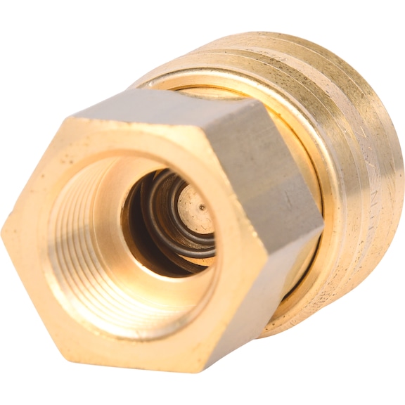 Brass coupling with internal thread, G3/8 inch IG - Brass coupling with external thread