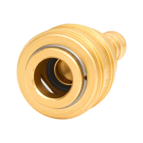 Brass couplings with hose nozzle, D:9 mm - Brass coupling with external thread