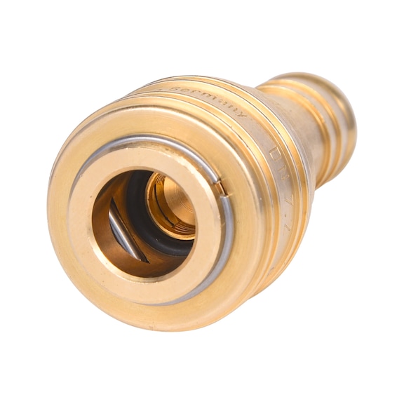 Brass couplings with hose nozzle, D:13 mm - Brass coupling with external thread