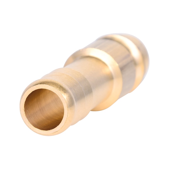 Brass plug nipple with hose nozzle, D:9 mm - Plug nipple (compressed air tool accessory)