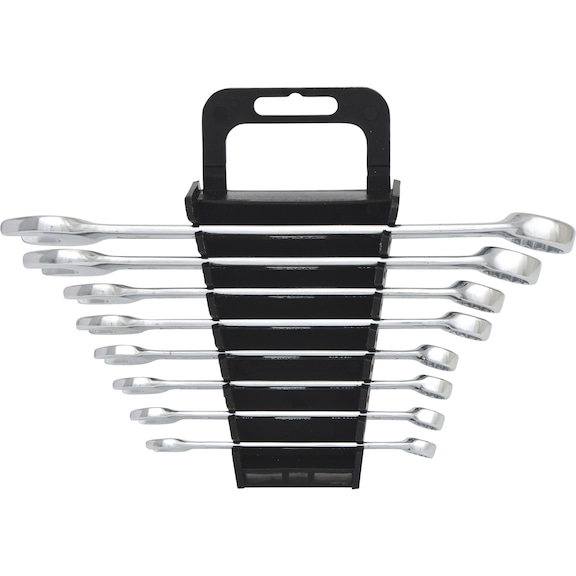 Combination wrench set, offset, 8 pieces, 8-19 mm - Combination spanner set