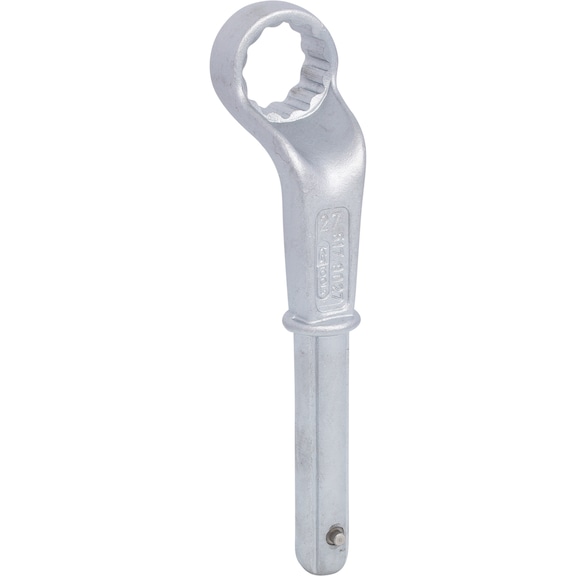 Crimping ring spanner, offset, 27 mm - Pull ring spanner